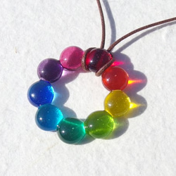 玻璃花環“大米[彩虹]”項鍊[字符串顏色和長度的選擇] [定做] 第4張的照片