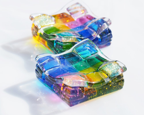 ドイツ ペーパーウエイト レインボー 虹 ガラス FUNDAMENTAL b34d2eab556d2f52817d1c875b0cbd