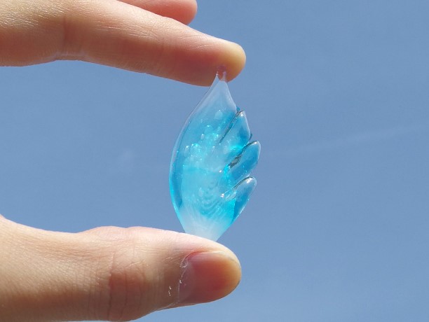 【Special】ガラスの翼『つばさ【ブルー】』お守り【ポーチ付属】【受注制作】≪送料無料≫