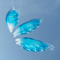 【Special】ガラスの翼『つばさ【ブルー】』お守り【ポーチ付属】【受注制作】≪送料無料≫ 4枚目の画像