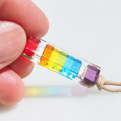 彩虹色玻璃「彩虹[7色]」手鍊/腳鍊[可以選擇繩子的顏色][可以選擇任意長度或金屬]≪免運費≫ 第5張的照片