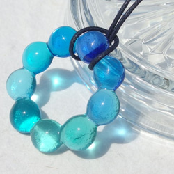 玻璃花環“大米[藍洞]”項鍊[選擇繩子的顏色和長度] [定做] 第4張的照片