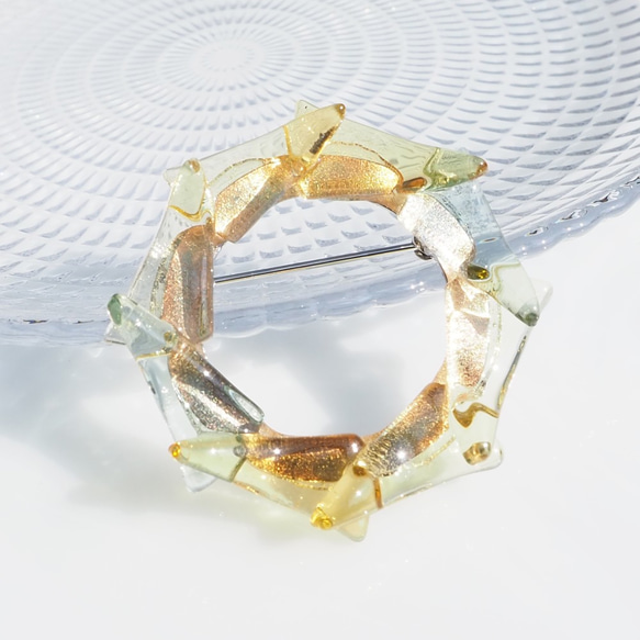 玻璃皇冠「皇冠[Mimosa]」胸針[訂製]≪免運費≫ 第7張的照片