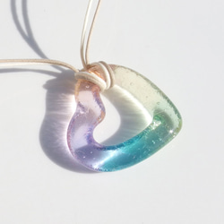 環形玻璃「環形[心][夢幻色]」項鍊[可以選擇顏色和繩子的長度][定制]≪免運費≫ 第2張的照片