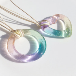 環形玻璃「環形[心][夢幻色]」項鍊[可以選擇顏色和繩子的長度][定制]≪免運費≫ 第9張的照片