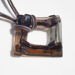 彩色夾層玻璃「Irogasane [深褐色]」項鍊 [有尺寸] [有繩子顏色和長度] [客製] ≪免運費≫ 第5張的照片