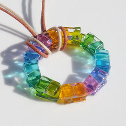 [特別]齒輪玻璃「Haguruma [Palette]」項鍊[可以選擇顏色和繩子的長度][定制]≪免運費≫ 第1張的照片