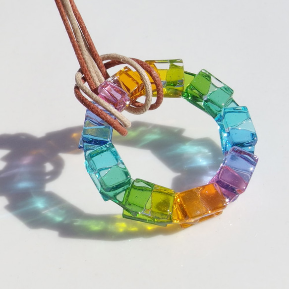 [特別]齒輪玻璃「Haguruma [Palette]」項鍊[可以選擇顏色和繩子的長度][定制]≪免運費≫ 第4張的照片