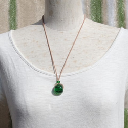 泡玉ガラス『あわだま【グリーン】』ネックレス【ミニ選べます】【受注制作】≪送料無料≫ 5枚目の画像