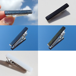 【種類選べます！】シンプルガラス『シンプル』ネクタイピン【受注制作】≪送料無料≫ 2枚目の画像