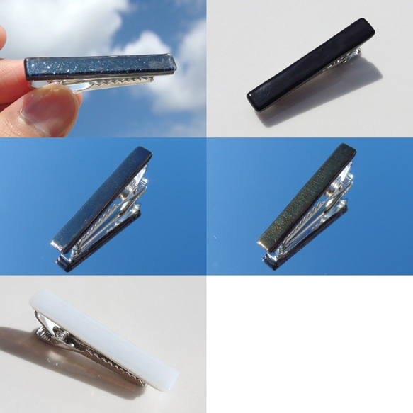 【種類選べます！】シンプルガラス『シンプル』ネクタイピン【受注制作】≪送料無料≫ 2枚目の画像