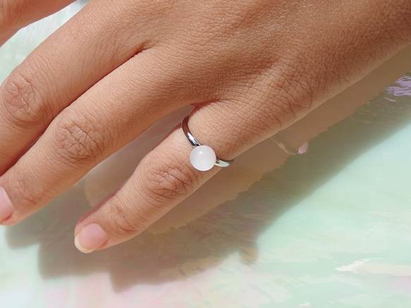 珍珠玻璃“珍珠[白色]”小指環[定做] 第4張的照片