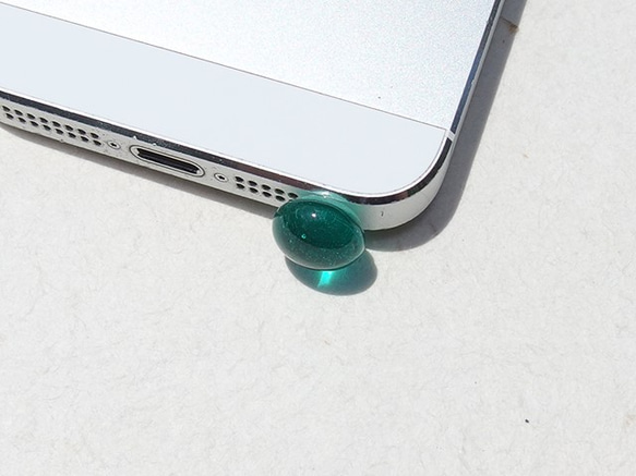 透き通るガラス『ひかり【水】』イヤホンジャック 【大きさ選べます】【受注制作】≪送料無料≫ 4枚目の画像