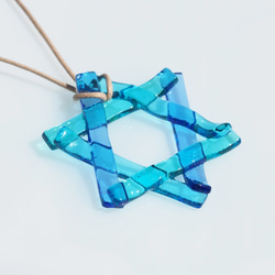 六角星玻璃「六芒星[藍色]」項鍊[可以選擇顏色和繩子長度][客製]≪免運費≫ 第8張的照片