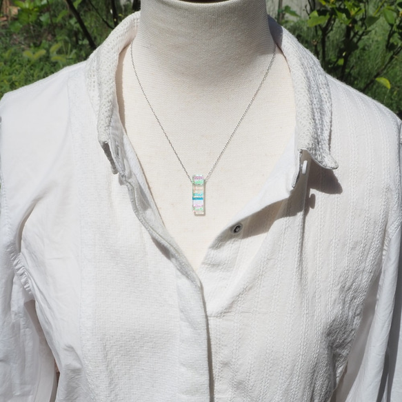 光る香るガラス『オーロラかおる【寒色系】』アロマペンダント【プチ選べます】≪送料無料≫ 7枚目の画像