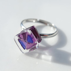 2月出生的石製玻璃“紫水晶”小指戒指[定做] 第3張的照片
