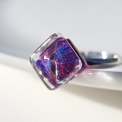 2月出生的石製玻璃“紫水晶”小指戒指[定做] 第4張的照片