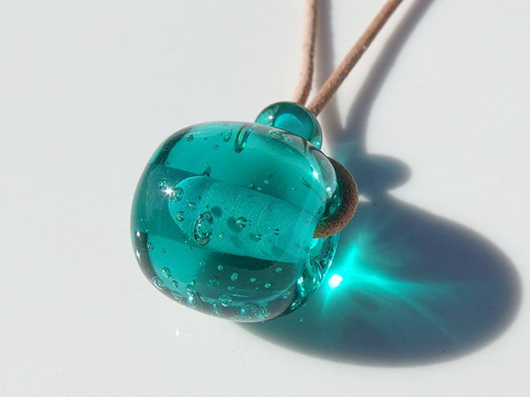 泡泡球玻璃“Awadama[水綠色]”項鍊[迷你可以選擇][定制]≪免運費≫ 第1張的照片