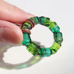 [特別]齒輪玻璃「Haguruma [祖母綠]」項鍊[可以選擇顏色和繩子的長度][定制]≪免運費≫ 第3張的照片
