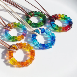 [特別]齒輪玻璃「Haguruma [祖母綠]」項鍊[可以選擇顏色和繩子的長度][定制]≪免運費≫ 第9張的照片