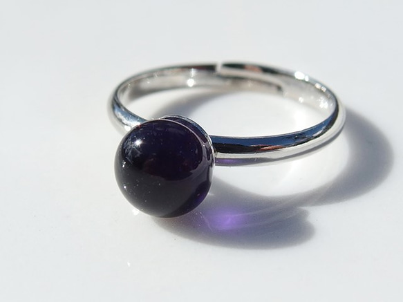 透明玻璃“光[紫色]”小指環[定做] 第1張的照片