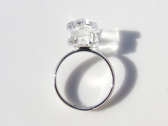 四月誕生的石製玻璃“鑽石”小指戒指[定做] 第2張的照片