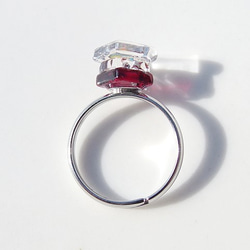 7月誕生石玻璃“紅寶石”小指戒指[定做] 第2張的照片