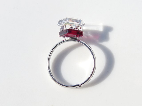 7月誕生石玻璃“紅寶石”小指戒指[定做] 第2張的照片