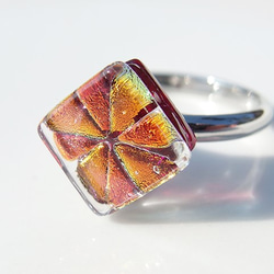 7月誕生的石製玻璃“ Ruby”戒指（一種尺寸適合所有人）[定做] 第3張的照片