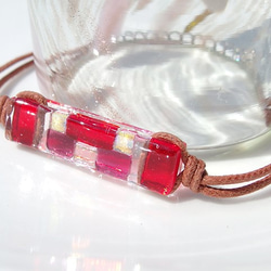 極光玻璃“極光[紅色]”手鍊/腳鍊 第2張的照片