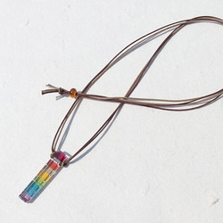 彩虹色玻璃「彩虹[歷史]」項鍊[可以透過選項進行各種變更][客製]&lt;&lt;免運費&gt;&gt; 第2張的照片