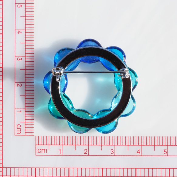 玻璃花環“大米[藍洞]”胸針[定做] 第2張的照片