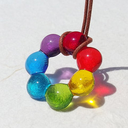玻璃花環“大米[迷你] [彩虹]”項鍊[選擇繩子的顏色和長度] [定做] 第3張的照片