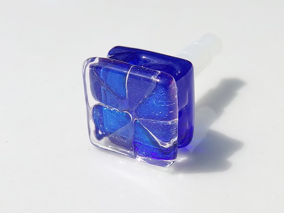 9月誕生石ガラス『サファイア』イヤホンジャック 【大きさ選べます