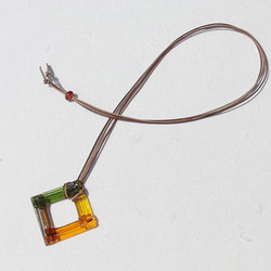 秋天的大號彩色夾層玻璃「Irogasane [大] [秋天]」項鍊 [可以選擇顏色和繩子的長度] [定制] ≪免運費≫ 第2張的照片