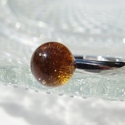 柔軟明亮的玻璃“ Akari [芥末]”小指環[定做] 第3張的照片