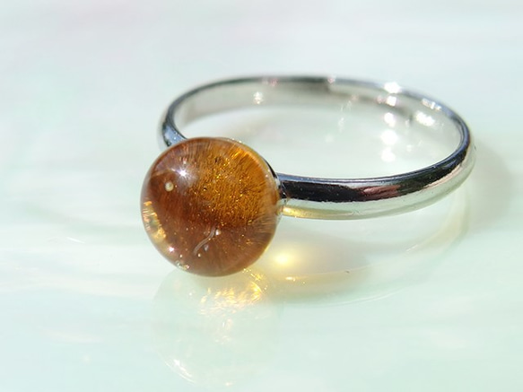 柔軟明亮的玻璃“ Akari [芥末]”小指環[定做] 第4張的照片