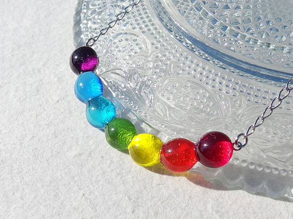 “ Tsumugi [彩虹]”鏈狀項鍊旋轉玻璃杯[定做] 第1張的照片