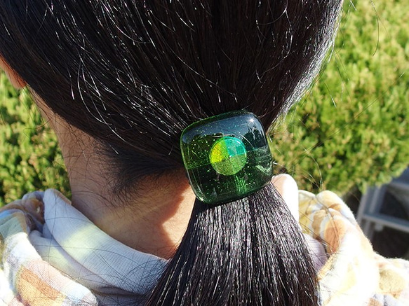 糖果糖果玻璃“ Candy [Emerald]”髮膠[可以更改為小馬鉤] [定做] 第5張的照片
