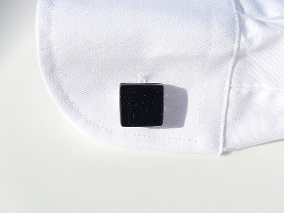 [盒裝] 太空玻璃「Ginga」領帶別針、「Ginga [喇叭]」袖扣 2 件組 [訂做] ≪免運費≫ 第5張的照片