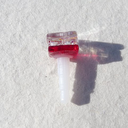 1月誕生的石頭玻璃“石榴石”耳機插孔[大小可以選擇] [定做] 第2張的照片