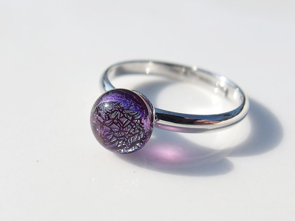 閃亮的玻璃“ Kirari [紫羅蘭]”小指戒指[定做] 第4張的照片