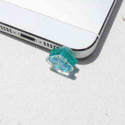 3月出生的石頭玻璃“海藍寶石”耳機插孔[大小可以選擇] [定做] 第5張的照片