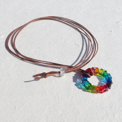 [特別]齒輪玻璃「Haguruma [彩虹]」項鍊[可以選擇顏色和繩子的長度][定制]≪免運費≫ 第2張的照片