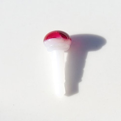 綿飴ガラス『わたあめ【小】【ルージュ】』イヤホンジャック【受注制作】≪送料無料≫ 2枚目の画像