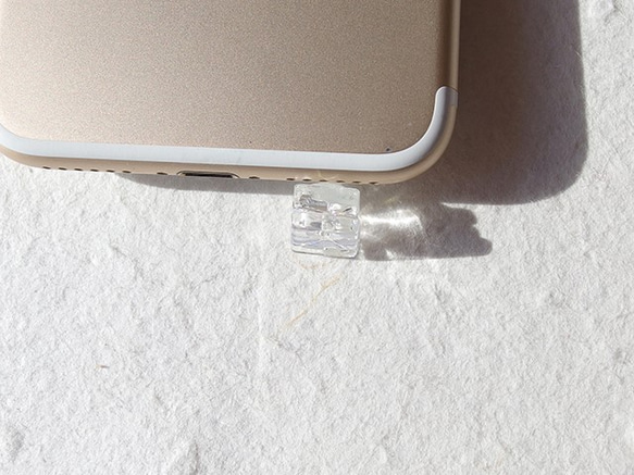 4月誕生的石製玻璃“鑽石”耳機插孔[尺寸可以選擇] [定做] 第5張的照片