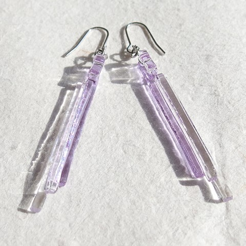 色が変わる氷柱ガラス『つらら【マジック】』ピアス/イヤリング 【金具 