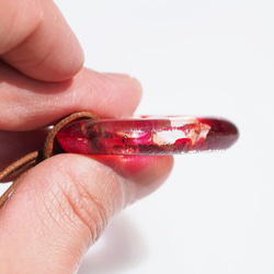 環形玻璃「環形[心形][紅色]」項鍊[可以選擇顏色和繩子的長度][定制]≪免運費≫ 第5張的照片
