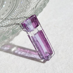 時尚玻璃「智慧型[迷你][紫色]」項鍊[棉繩，925銀可選][客製]&lt;&lt;免運費&gt;&gt; 第3張的照片