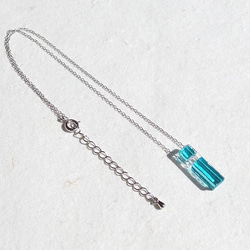 時尚玻璃「智慧型[迷你][藍色]」項鍊[棉繩，925銀可用][客製]&lt;&lt;免運費&gt; 第2張的照片